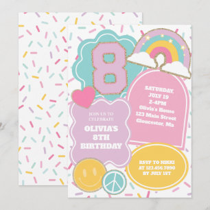 Convite Preppy Patch 8º Aniversário