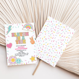 Convite Preppy Patch Eleven é uma Vibe 11º Aniversário