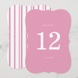 Convite Preppy Peony Pink Chic Die Cut Wedding Table Numbe