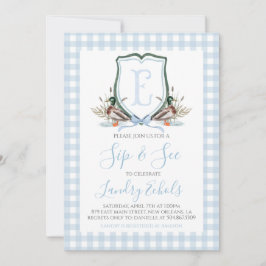 Convite Preppy Southern Blue Boy Duck Baby Sip & See