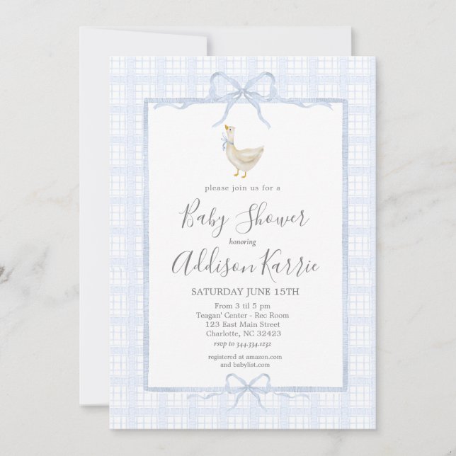 Convite Preppy Southern silly goose boy baby shower invite (Frente)
