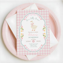 Preppy Um Ganso Bobo Arco Rosa Menina 1º Aniversár