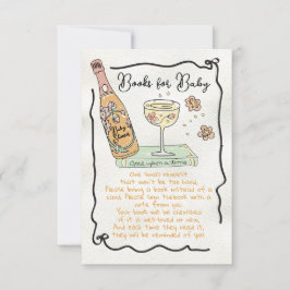 Convite Presecco desenhado à mão e livros de Petals para o