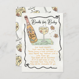 Convite Presecco desenhado à mão e livros de Petals para o