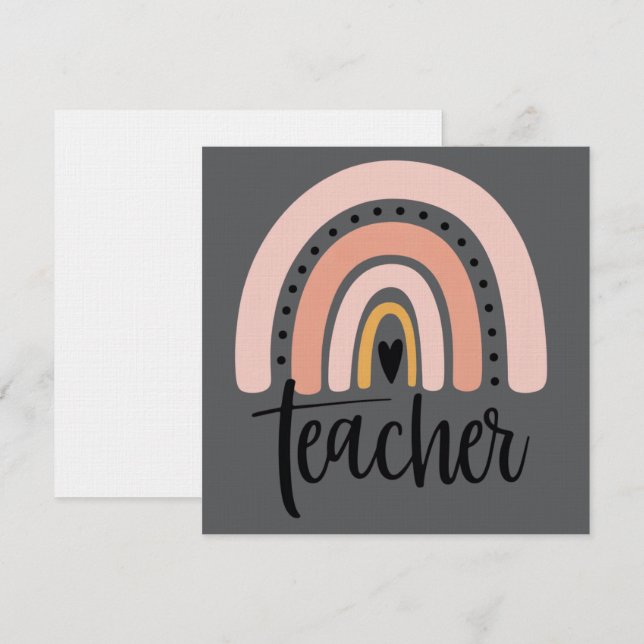 Convite Presente Arco-íris Amor Inspiração Professor Ensin (Frente/Verso)