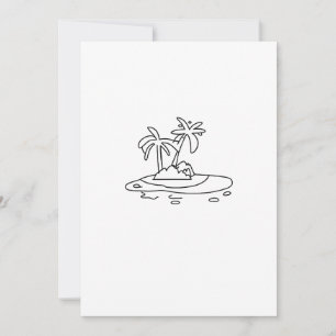 Convite Presente da Ilha do Paraíso, desenho de linha