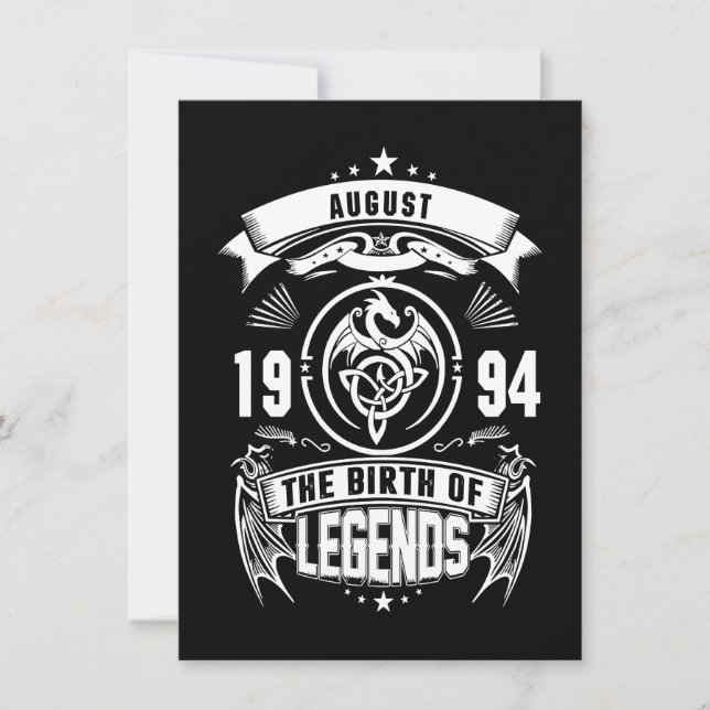 Convite Presente de Agosto | 1994 O Nascimento das Lendas (Frente)