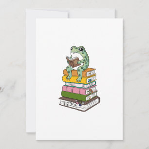 Convite Presente de Amante de Livros Sapo Estética Cottage
