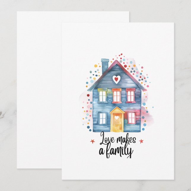 Convite Presente de Amor que Faz uma Família, Presente de  (Frente/Verso)