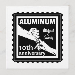 Convite Presente de aniversário de 10 anos de casamento tr