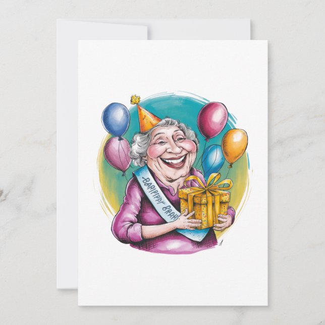Convite Presente de aniversário engraçado da Nana (Frente)