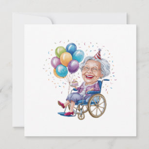 Convite Presente de aniversário engraçado para avó idosa
