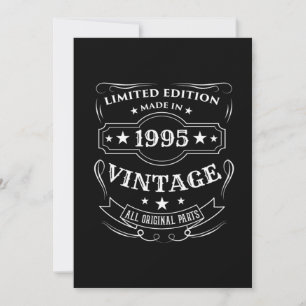 Convite Presente de aniversário Vintage 1995 Edição Limita