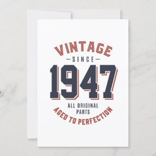 Convite Presente de Aniversário Vintage Desde 1947