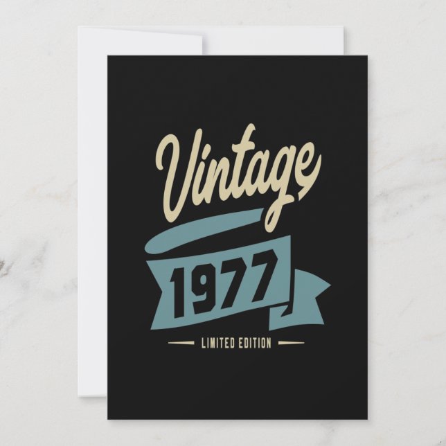 Convite Presente de Aniversário Vintage Desde 1977 (Frente)