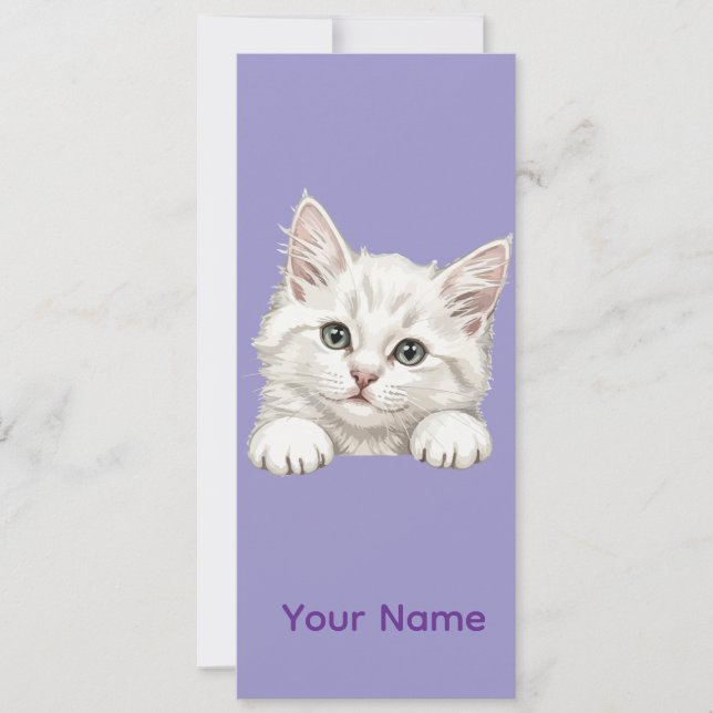 Convite Presente de Arte de Gatinho Personalizado com Nome (Frente)