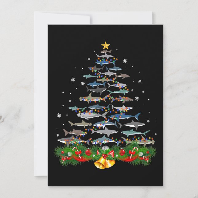 Convite Presente de Árvore de Natal de Tubarão para Amante (Frente)
