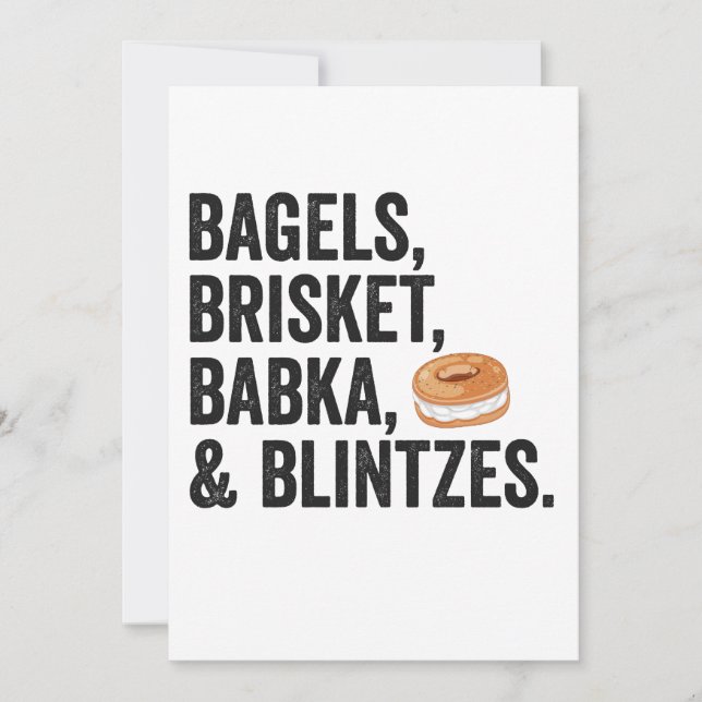 Convite Presente de Bagels Brisket Bakka Blintzes do Hanuk (Frente)