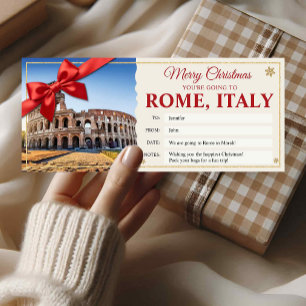 Convite Presente de Bilhete de Viagem para Roma Itália no