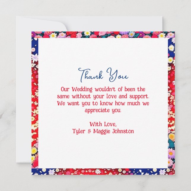 Convite Presente de Casamento Obrigado Notas (Verso)