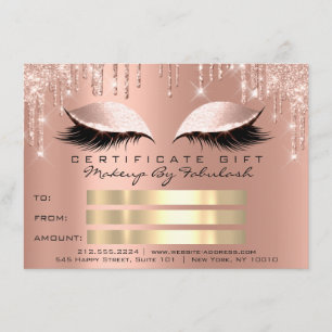 Convite Presente de Certificado de Maquiagem de Rosa de Lu