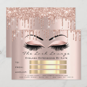 Convite Presente de Certificado de Maquiagem de Rosa de Re