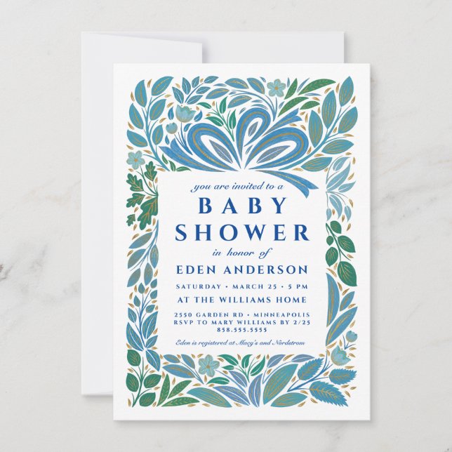 Convite Presente de Chá do Baby Boy (Frente)