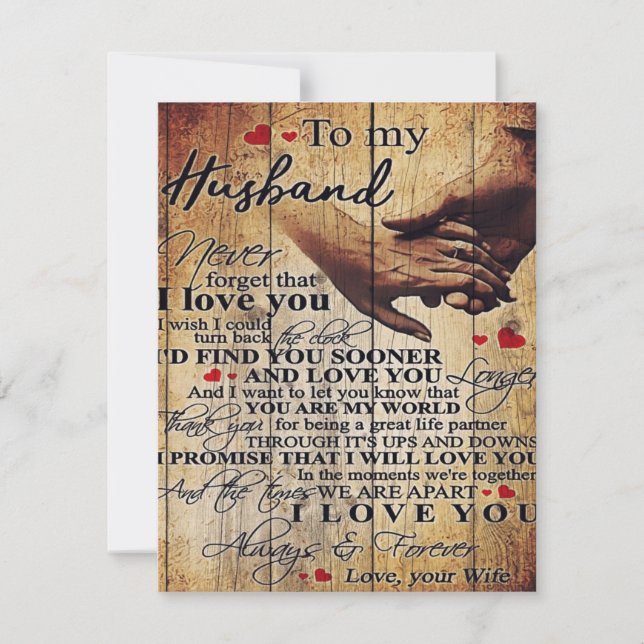 Convite Presente de Citações de Amor | Para o Meu Marido P (Frente)