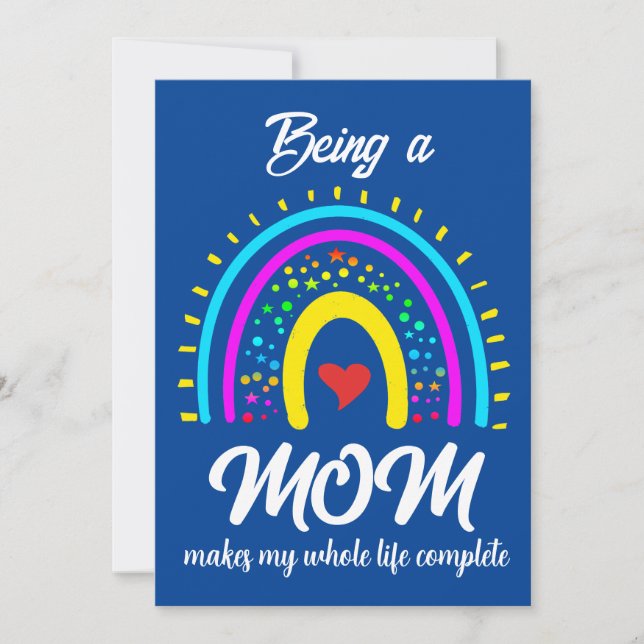 CONVITE PRESENTE DE DIA DAS MÃES ARCO-ÍRIS MODERNO PARA MÃ (Frente)