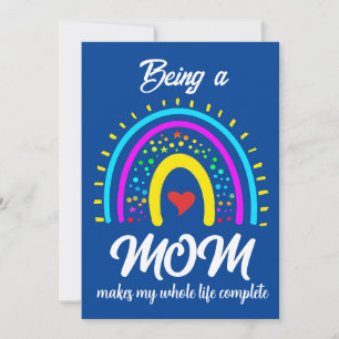 CONVITE PRESENTE DE DIA DAS MÃES ARCO-ÍRIS MODERNO PARA MÃ