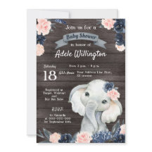Presente de Elefante Aquarela Floral Azul Rosa Mad