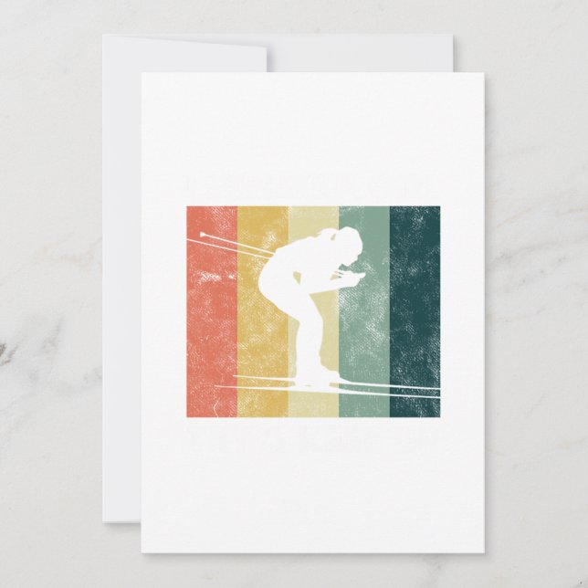 Convite Presente de esportes de inverno com esqui de menin (Frente)