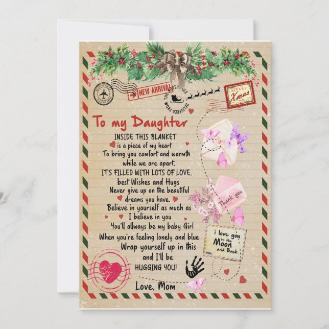 Convite Presente de Filha | Carta À Minha Filha Da Mãe (Frente)
