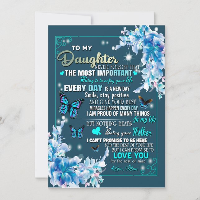 Convite Presente de Filha | Carta À Minha Filha Da Mãe (Frente)