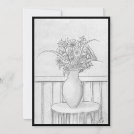 Convite Presente de Flores - Preto