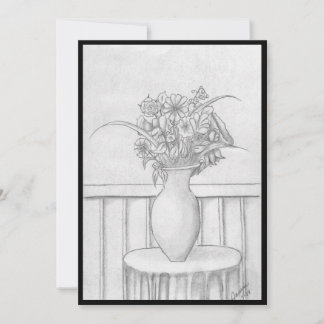 Convite Presente de Flores - Preto