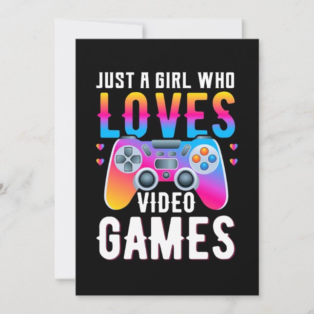 Convite Presente de Gamer | Apenas Uma Garota Que Ama Vide (Frente)