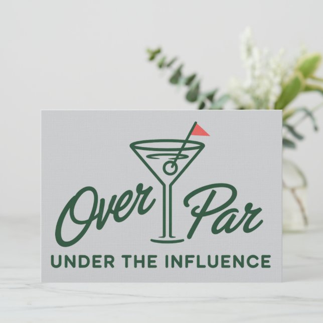 Convite Presente de Golfe Acima do Par e Sob Influência Go (Em pé/Frente)