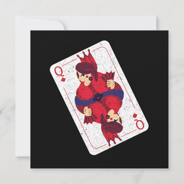 Convite Presente de Jogo de Cartas de Baralho Rainha de Co (Frente)