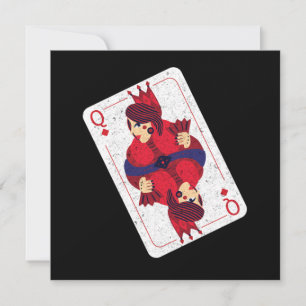 Convite Presente de Jogo de Cartas de Baralho Rainha de Co