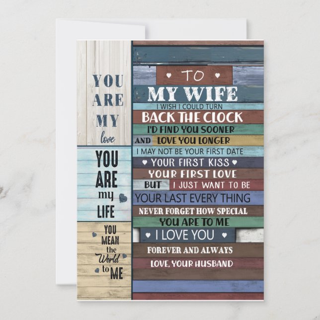 Convite Presente de Mulher | Carta Para Minha Esposa Amor  (Frente)