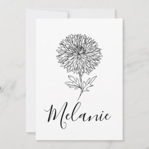 Convite Presente de Nascimento do Aster de Setembro Person