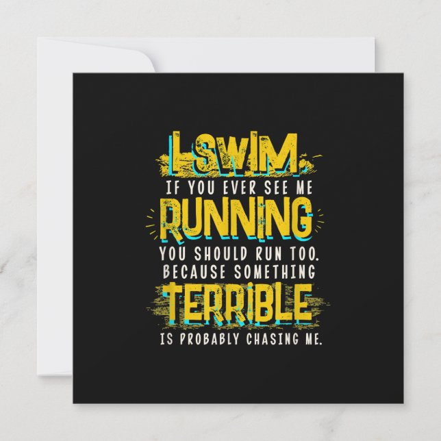 Convite Presente De Natação Engraçado Para Nadador (Frente)