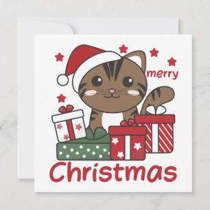 Convite Presente de Natal de Gato Animais de Inverno Gatos