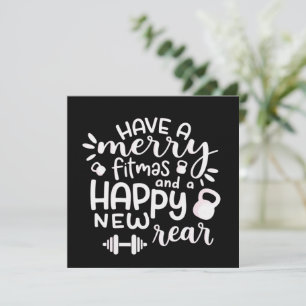 Convite Presente de Natal Engraçado de Treino Fitness Sarc