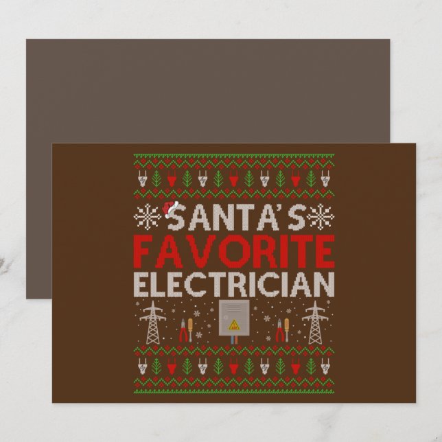 Convite Presente de Natal Feio para Eletricista que o Papa (Frente/Verso)