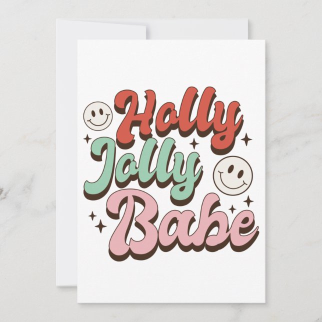 Convite Presente de Natal Holly Jolly Babe (Frente)