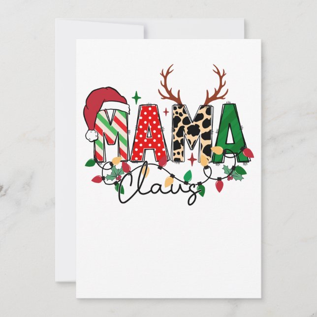 Convite Presente de Natal Mamãe Noel Com Crianças (Frente)