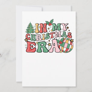 Convite Presente de Natal Na Minha Era de Natal Groovy