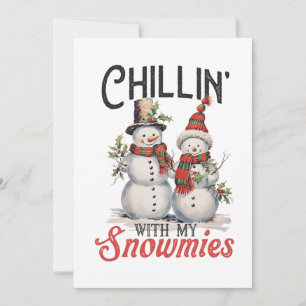 Convite Presente de Natal Relaxando Com Meus Snowmies